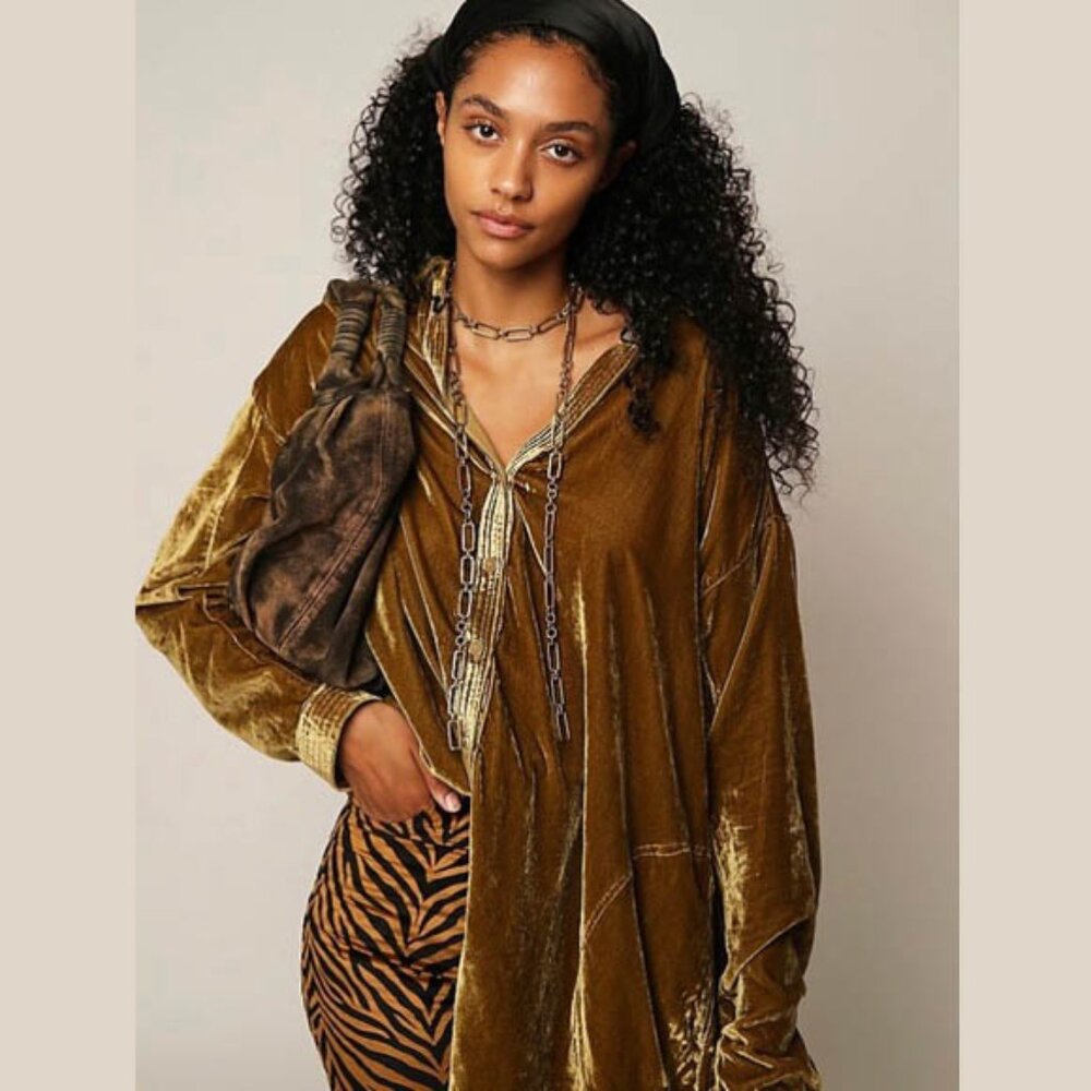 We The Free Sorrento Velvet Maxi Top